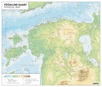 [Eesti rahvusatlas] : füüsiline kaart = physical map 