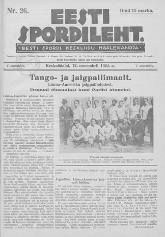 Eesti Spordileht ; 26 1924-11-12