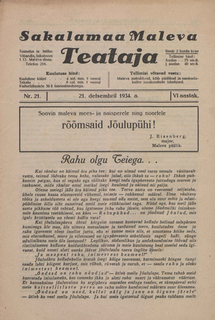 Sakalamaa Maleva Teataja ; 21 1934-12-21
