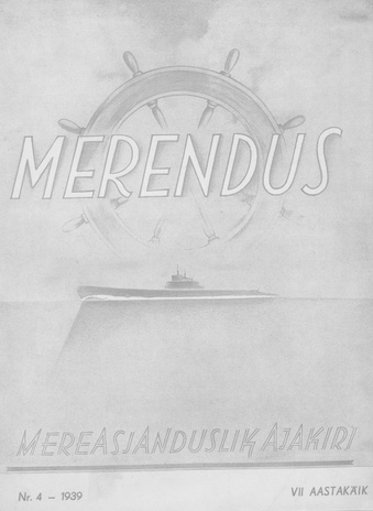 Merendus : mereasjanduslik ajakiri ; 4 1939