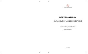 Index plantarum : catalogue of living collections : list of outdoor plant collections : stand: December 2020 