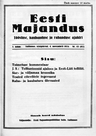 Eesti Majandus ; 43 1924-11-04