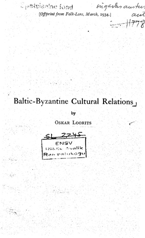 Baltic-Byzantine cultural relations