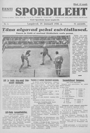 Eesti Spordileht ; 4 1930-01-25
