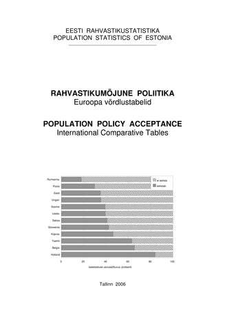 Rahvastikumõjune poliitika : Euroopa võrdlustabelid = Population policy acceptance : international comparative tables 