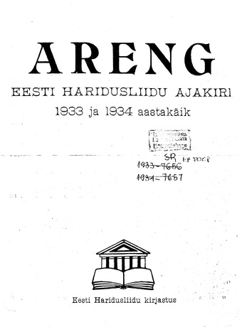 Areng ; sisukord 1933-1934