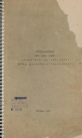 Tsiviilseadustiku 1935. a. eelnõu arvustusi ja täiendus- ning parandusettepanekuid