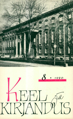 Keel ja Kirjandus ; 8 1970-08