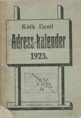 Eesti aadress-kalender ; 1923