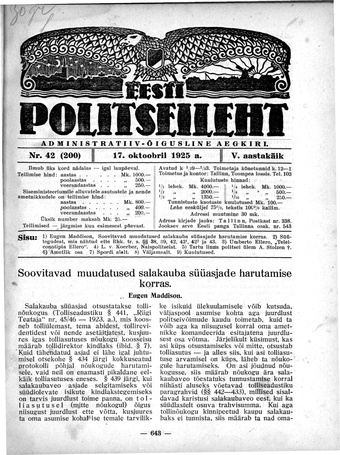 Eesti Politseileht ; 42 1925