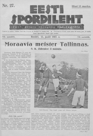 Eesti Spordileht ; 27 1927-07-15