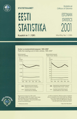 Eesti Statistika Kuukiri = Monthly Bulletin of Estonian Statistics ; 1(109) 2001-02