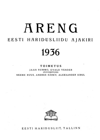 Areng ; sisukord 1936