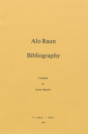Alo Raun : bibliography 