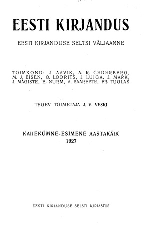 Eesti Kirjandus ; 12 1927