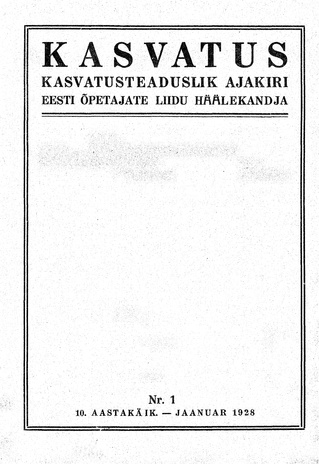 Kasvatus ; 1 1928-01