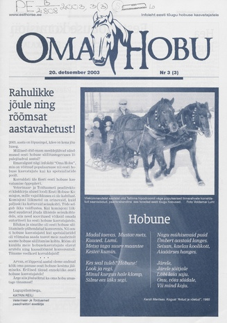 Oma Hobu : ajakiri hobusehuvilisele ; 3 2003-12-20