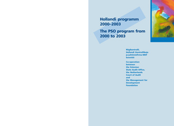 Hollandi programm 2000-2003 : Riigikontrolli, Hollandi Kontrollikoja ja juhtimisfirma MDF koostöö