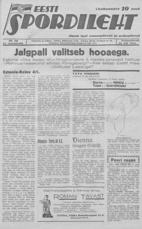 Eesti Spordileht ; 36 1932-07-21