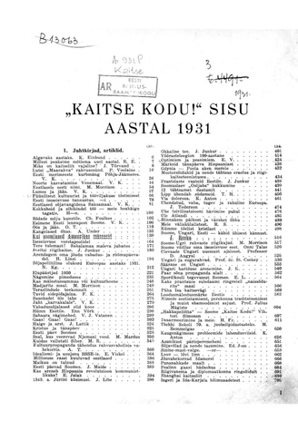 Kaitse Kodu! ; 1-2 1931