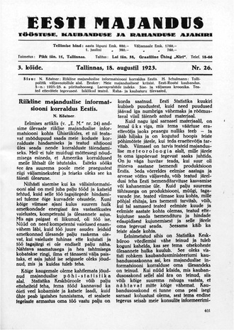 Eesti Majandus ; 26 1923-08-18