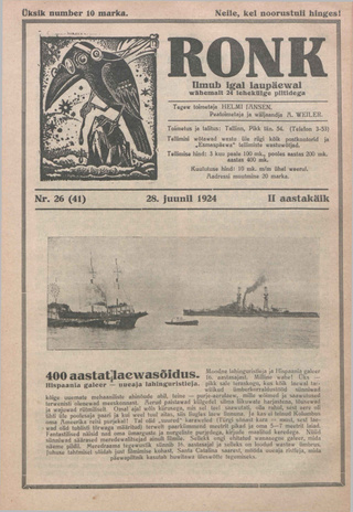 Ronk : perekonna ja noorsoo ajakiri ; 26 (41) 1924-06-28