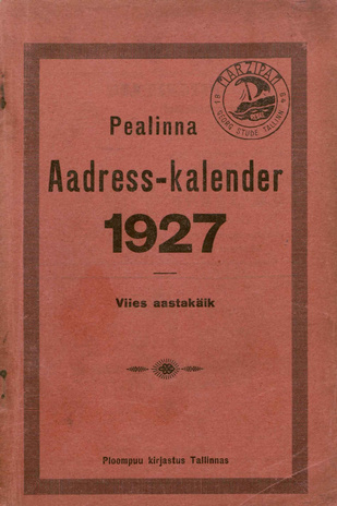 Pealinna aadress-kalender ; 1927