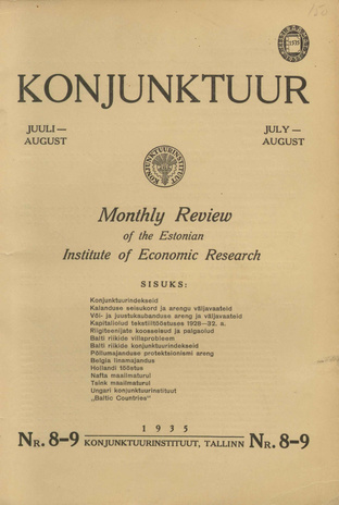Konjunktuur : monthly review of the Estonian Institute of Economic Research ; 8-9 1935-08-25