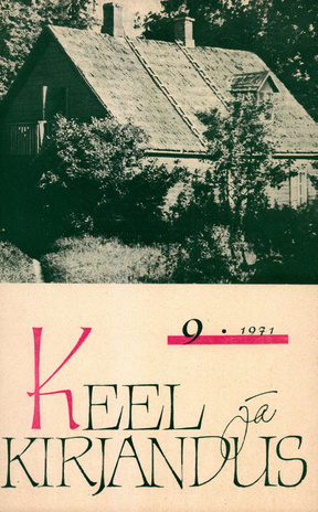 Keel ja Kirjandus ; 9 1971-09