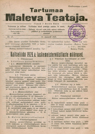 Tartumaa Maleva Teataja ; 17 1929-08-15
