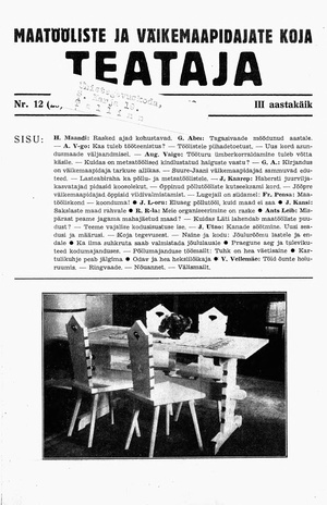 Maatööliste ja Väikemaapidajate Koja Teataja ; 12 (29) 1939-12