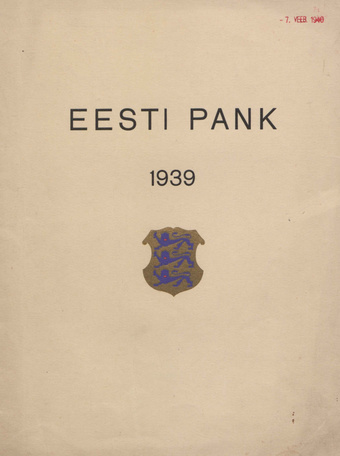 Eesti Panga 1939. a. aruanne