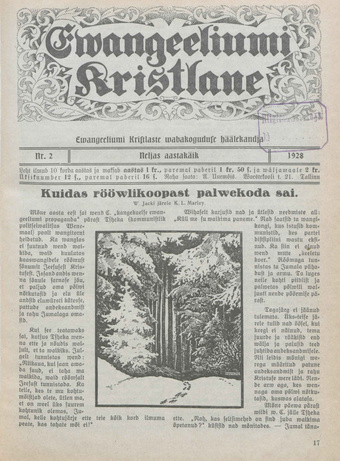 Evangeeliumi Kristlane : Tallinna Immaanueli Evangeeliumi Kristlaste vabausuühingu häälekandja ; 2 1928