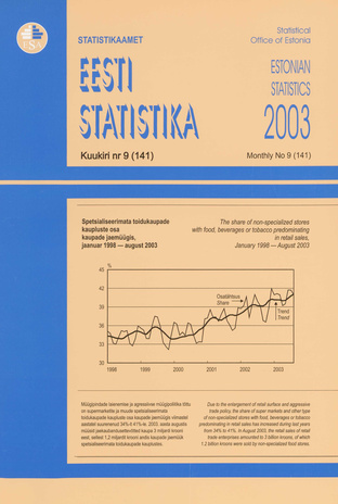 Eesti Statistika Kuukiri = Monthly Bulletin of Estonian Statistics ; 9(141) 2003-10