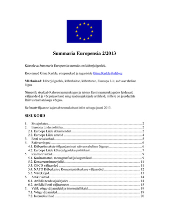 Summaria Europensia : [referaatväljaanne] ; 2 2013