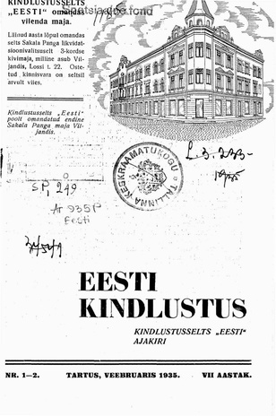 Eesti Kindlustus ; 1-2 1935-02