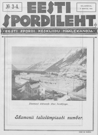 Eesti Spordileht ; 3/4 1924-03-06