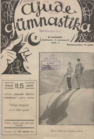 Ajude Gümnastika : ristsõnamõistatuste ajakiri ; 1 1935-01-03