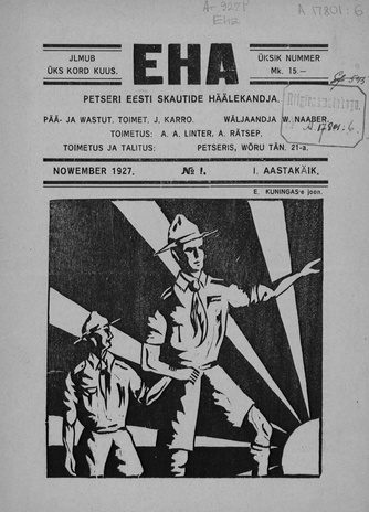 Eha : Petseri eesti skautide häälekandja ; 1 1927-11