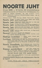 Noorte juht : Eesti ev.-lut. kiriku noorte häälekandja ; sisukord 1935-12-13