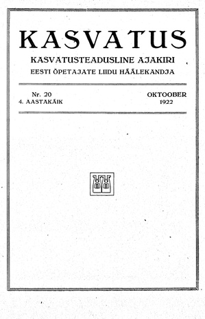 Kasvatus ; 20 1922-10