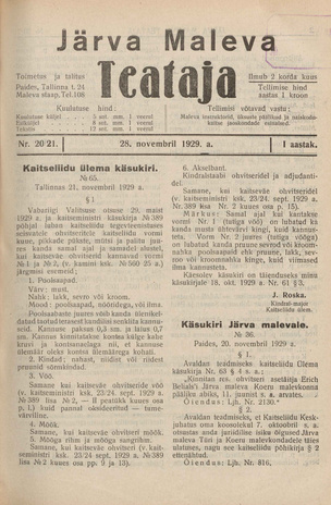 Järva Maleva Teataja ; 20/21 1929-11-28