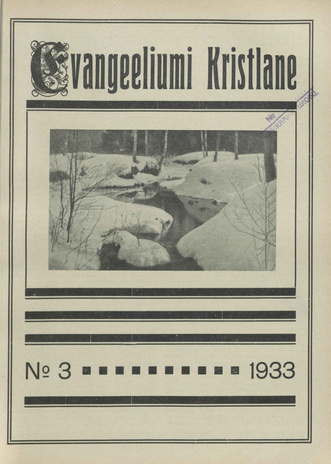 Evangeeliumi Kristlane : Tallinna Immaanueli Evangeeliumi Kristlaste vabausuühingu häälekandja ; 3 1933