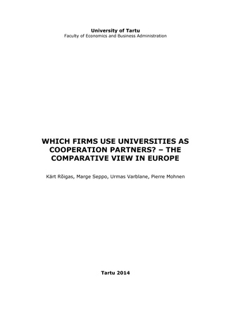 Which firms use universities as cooperation partners? : the comparative view in Europe 