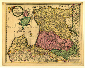 Ducatuum Livoniae et Curlandiae : Novissima Tabula in quibus sunt Estonia, Litlandia et allae minores provinciae