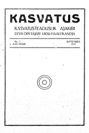 Kasvatus ; 7 1923-09