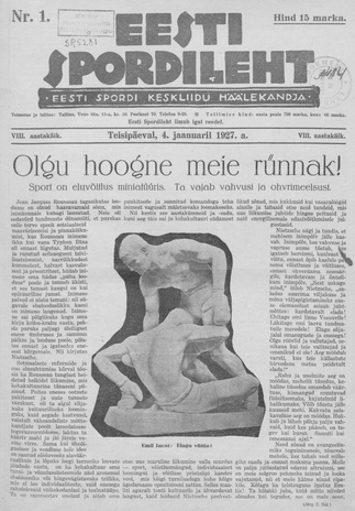 Eesti Spordileht ; 1 1927-01-04