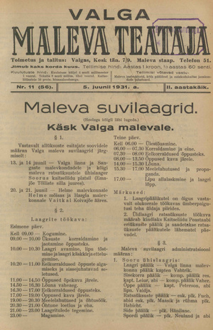 Valga Maleva Teataja ; 11 (56) 1931-06-05