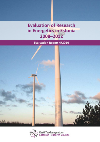 Evaluation of research in energetics in Estonia 2008-2012