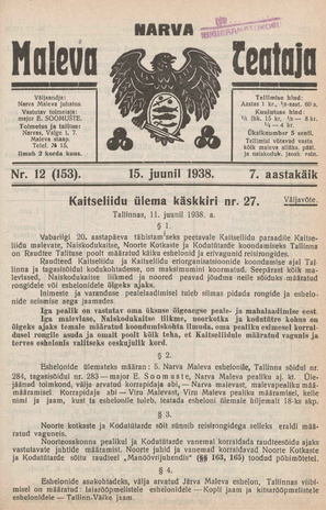 Narva Maleva Teataja ; 12 (153) 1938-06-15